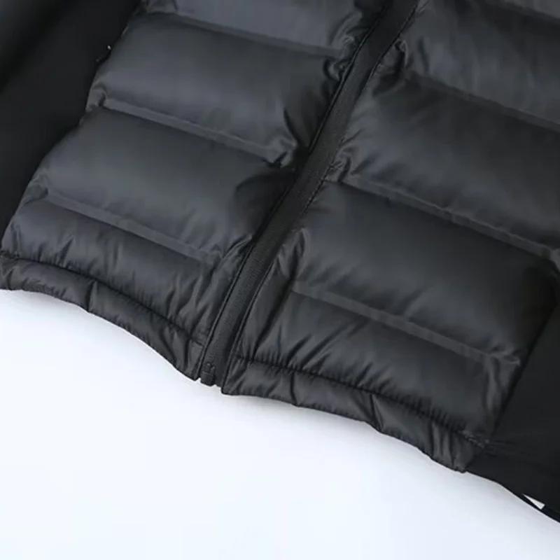 Veste matelassée légère en coton à capuche pour femme, style patchwork décontracté, idéale pour l'au