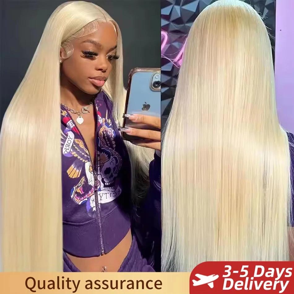 613 Blonde 13x6 HD Transparent dentelle frontale perruques de cheveux humains pour les femmes droite