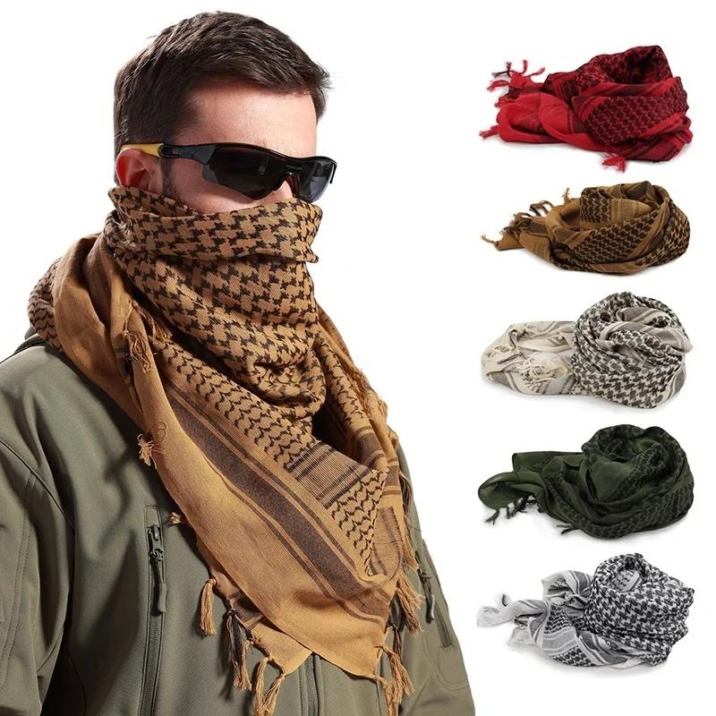 Été femmes tactique arabe écharpe hommes mode léger Hijab écharpe printemps armée Plaid foulard gard