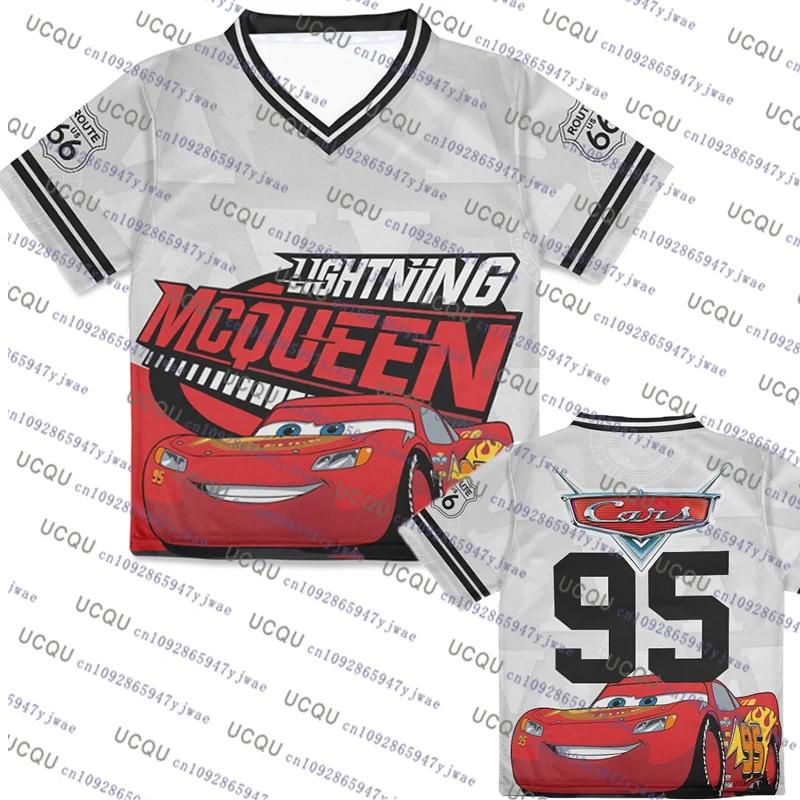 T-shirt Sportif Été 2026 Les Voitures Lightning McQueen N°95 Homme Femme Imprimé 3D Séchage Rapide O