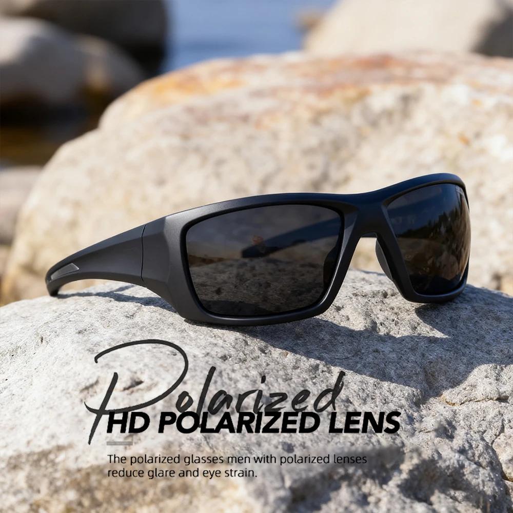 Lunettes de soleil de sport coupe-vent – Polarisées, Protection UV400, conception enveloppante pour 