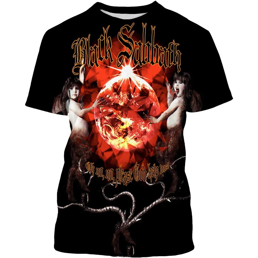 Été nouveau à la mode Black Sabbath hommes 3D imprimé T-shirt Hip Hop décontracté Cool à manches cou