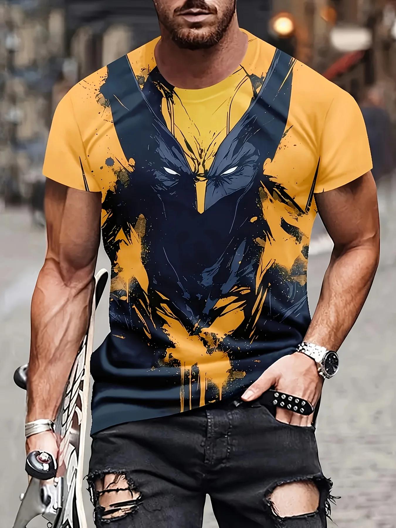 Marvel Wolverine T-Shirt graphique pour hommes Costume de fan de super-héros d'été lavable en machin