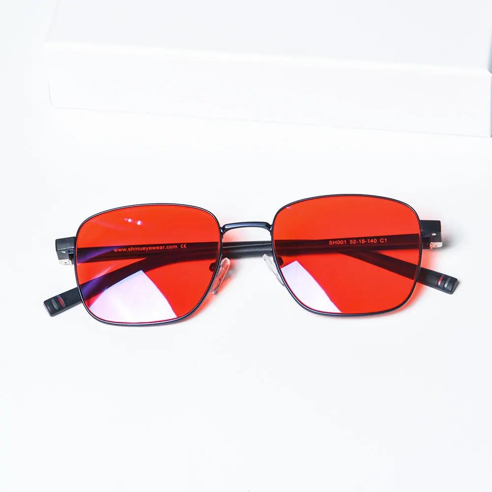 SHINU lunettes hommes femmes lunettes de lumière bleue lunettes de jeu sur ordinateur rouge/Orange/l