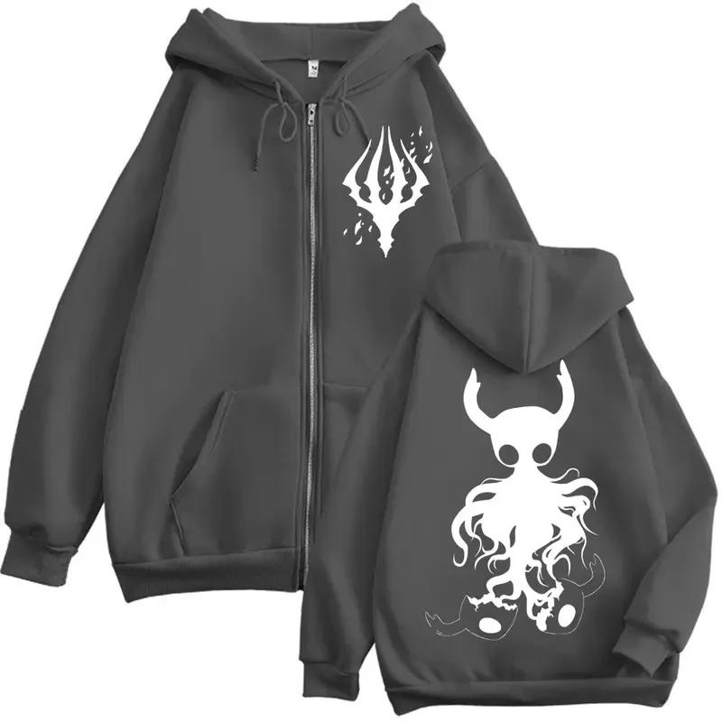 Limité creux chevalier jeu graphique fermeture éclair sweats à capuche gothique Vintage fermeture éc
