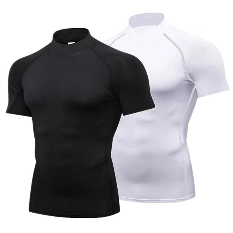 T-Shirt de Compression hommes séchage rapide à manches courtes décontracté été T-Shirt Fitness entra