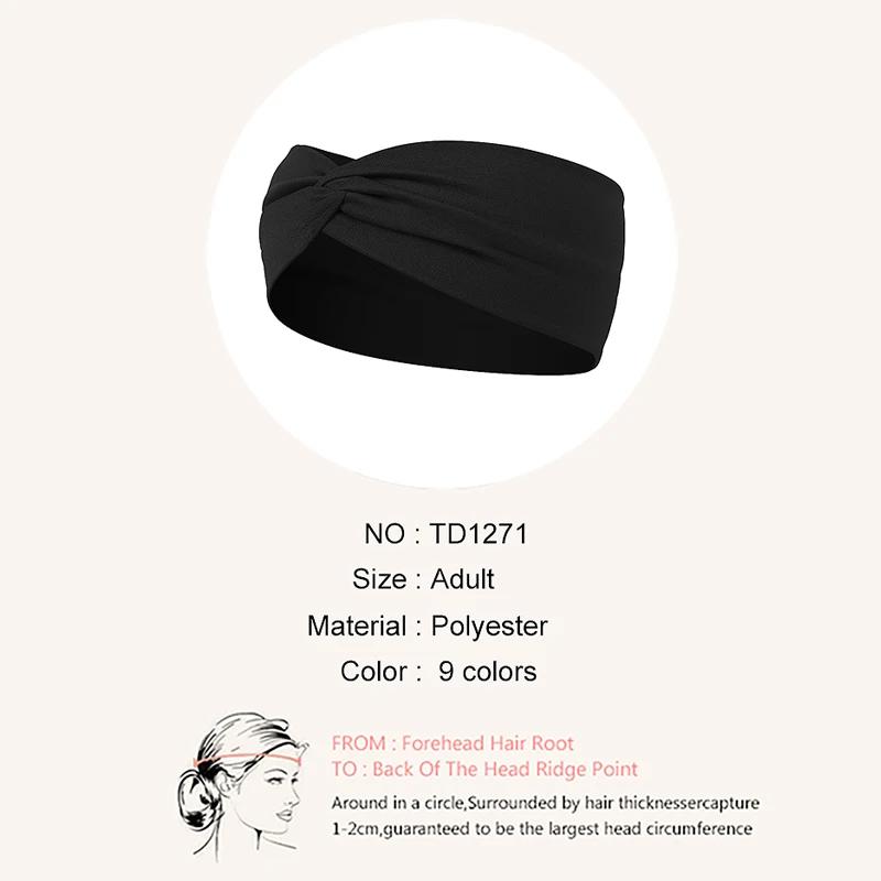 Femmes croix couleur unie bandes de cheveux filles mode imprimé léopard élastique tricoté bandeaux V