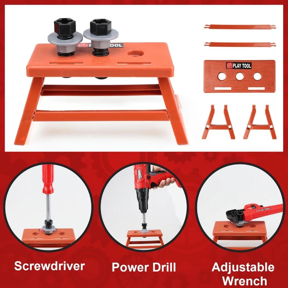 Ensemble d'outils pour enfants avec perceuse jouet électrique Kit de jouets de construction alimenté