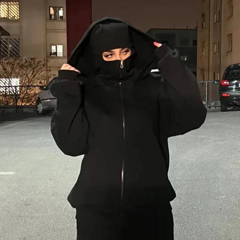 Cagoule gothique Harajuku pour hommes et femmes, nouvel article d'hiver, sweat-shirt à double capuch