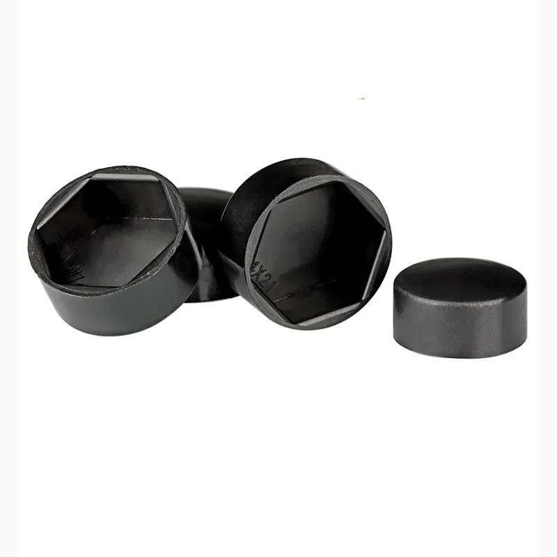 Capuchon de protection en plastique à tête plate, écrou Hexagonal noir/blanc/gris, vis hexagonale ex