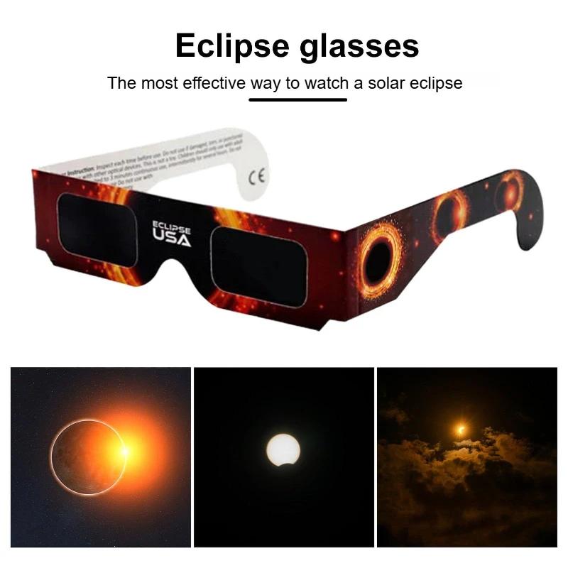 Lunettes d'éclipse Premium, 5 pièces, lunettes solaires approuvées AAS, certifiées CE et ISO, Film f