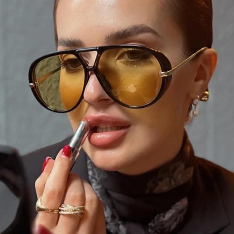 Femmes marque concepteur De luxe lunettes De soleil sexe Vintage surdimensionné lunettes De soleil f