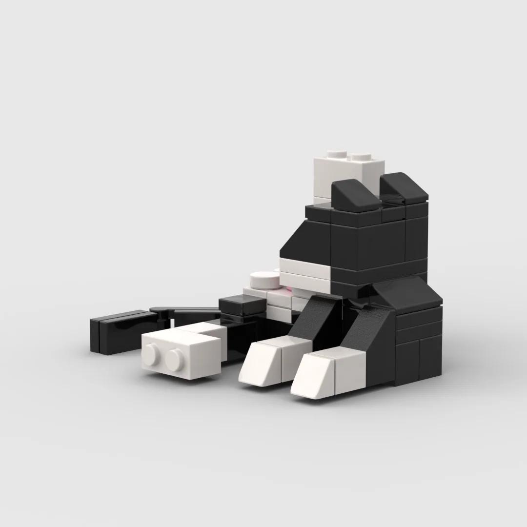 Série animale 62 pièces briques MOC chat Figires bricolage blocs de construction enfants jouets éduc
