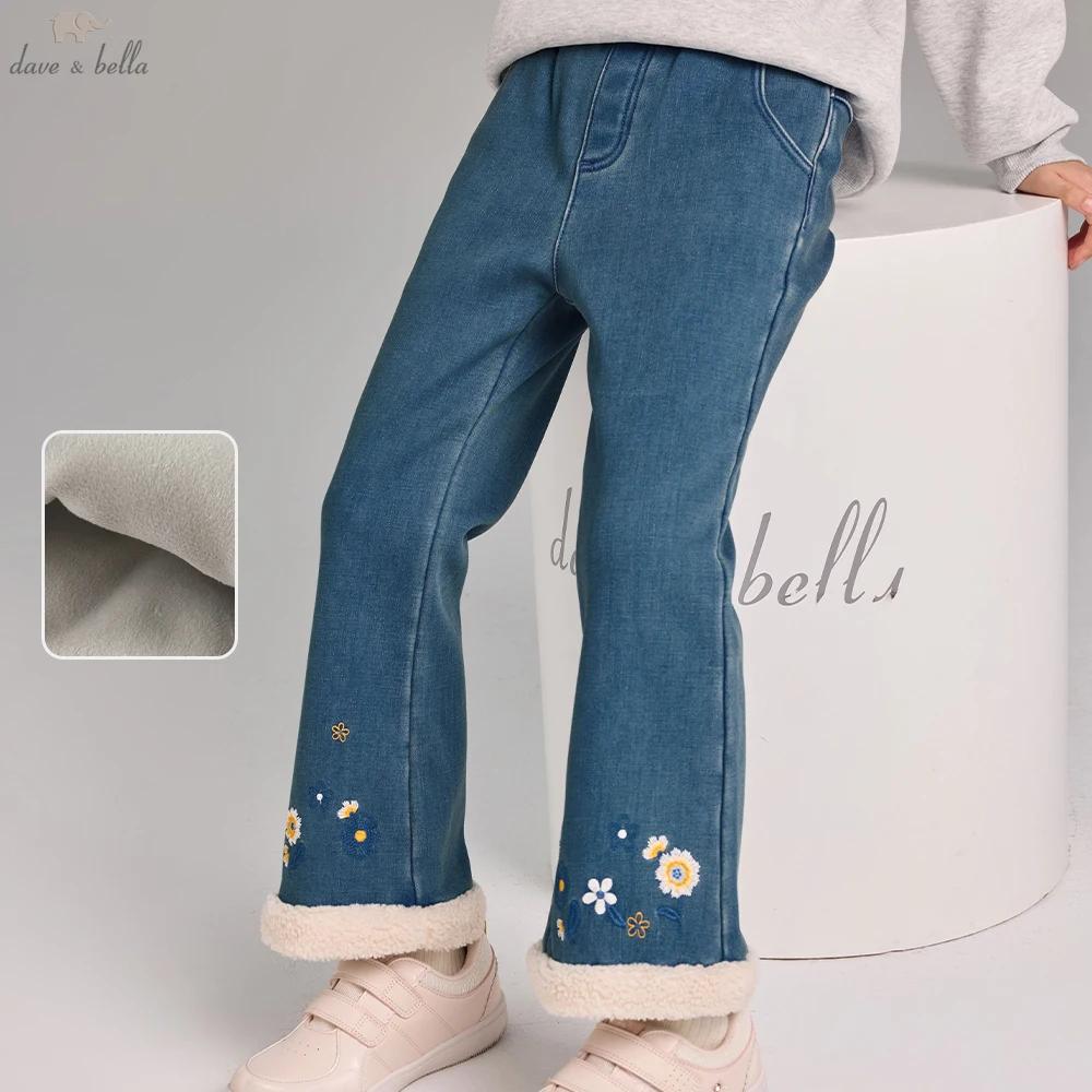 Dave Bella filles Bootcut velours Jean automne hiver enfants pantalons élastiques amples Jean fête e