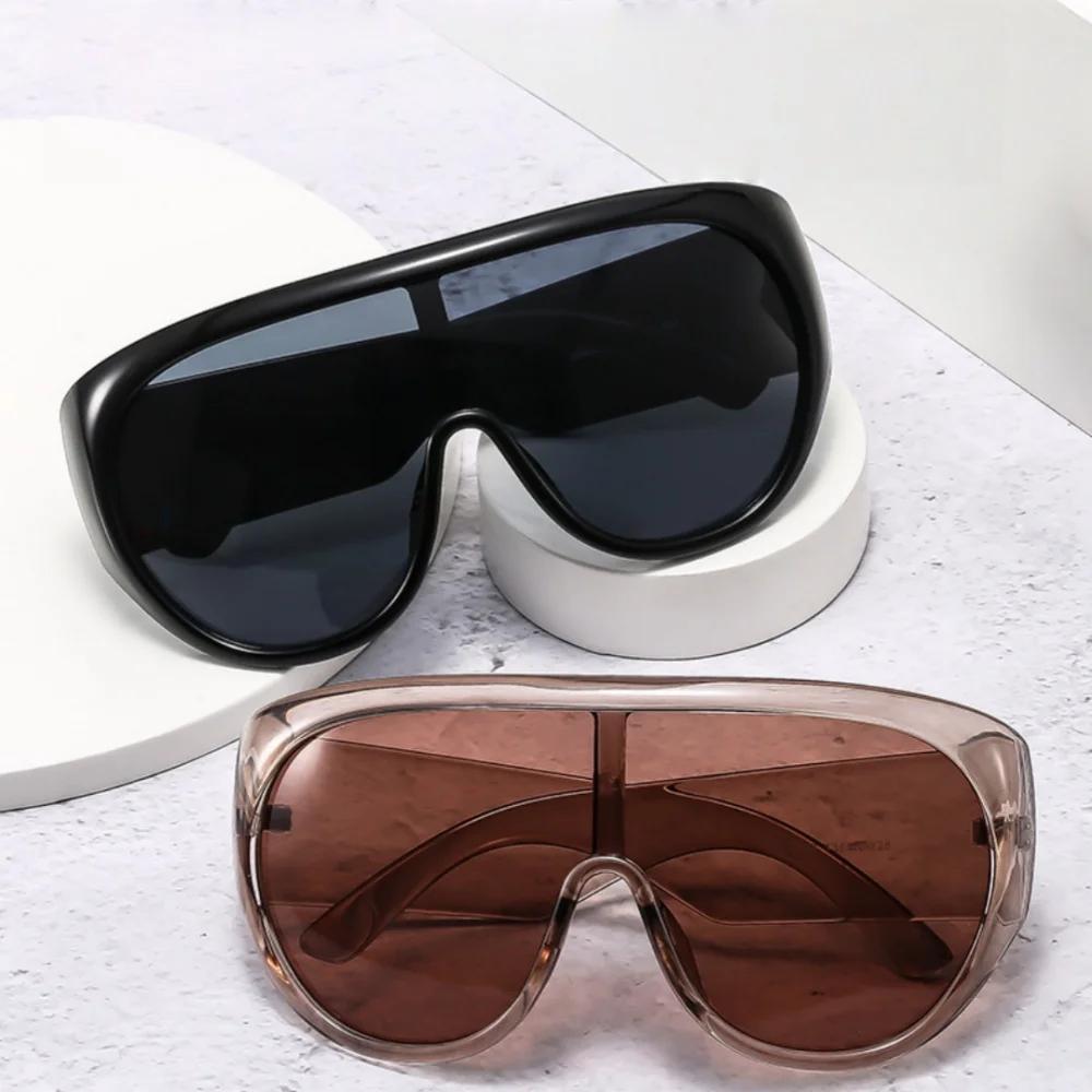 Lunettes de soleil de luxe surdimensionnées pour femmes et hommes, grandes lunettes de sport, tendan