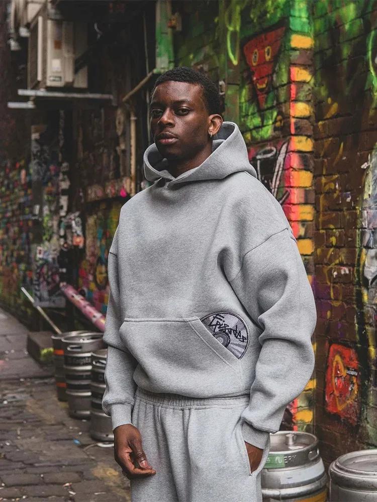 Costume de sport pour hommes, Streetwear rétro décontracté, tendance, Y2K, Harajuku, sweat à capuche
