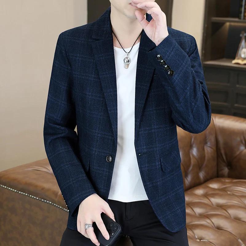Blazer pour homme, mode, affaires, gentleman, marié, professionnel, coupe ajustée, polyvalent, décon