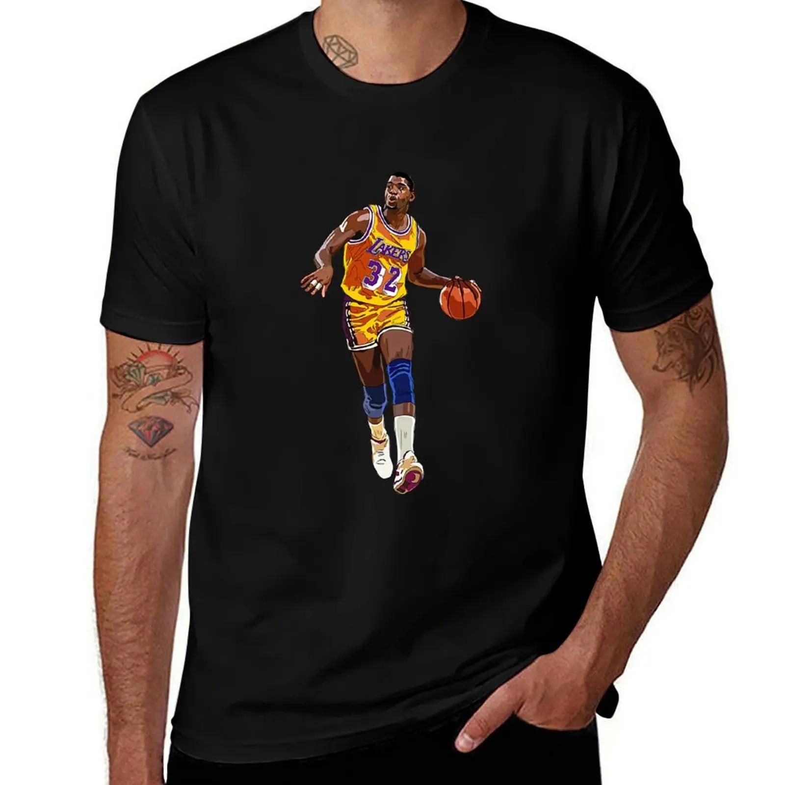 T-Shirt Magic Johnson Vintage pour hommes, chemises d'affliction, vêtements d'été, médicaments, gran