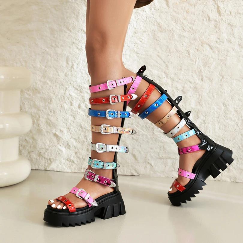 Sandales de Performance en Cuir NucleanVerni, Nouvelle Taille, pour Boîte de Nuit, T-aught, Trou en 