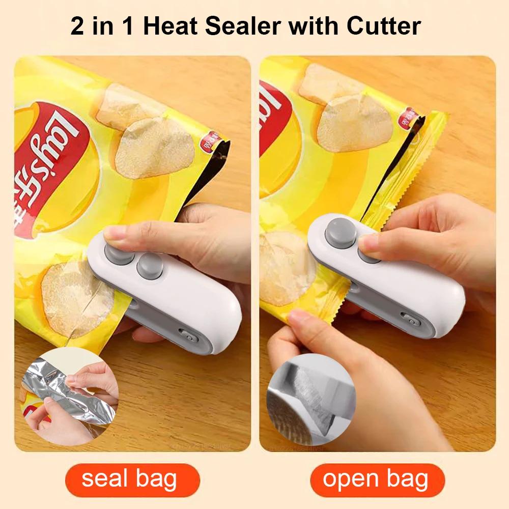 Mini Machine à sceller les sacs thermiques 2 en 1, scelleuse thermique pour sacs d'emballage aliment