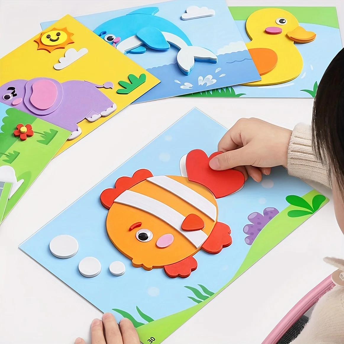 Ensemble d'autocollants 3D en mousse EVA, 10 pièces, autocollant de peinture pour l'apprentissage de