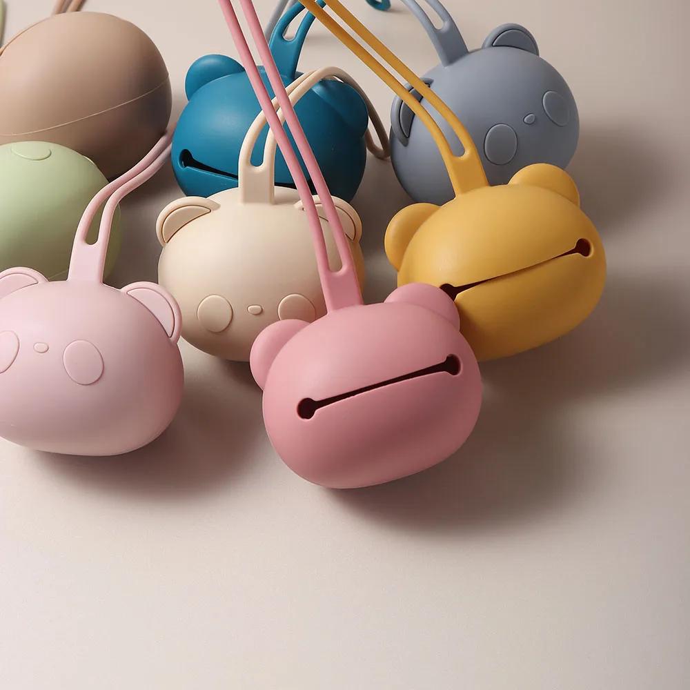 Nouveauté vente chaude épais panda ours forme bébé sucette étui support Silicone mamelon couverture 