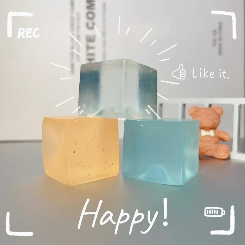 15 pièces Mini glaçon jouets spongieux libérer le Stress Transparent petit bloc de glace pincement e