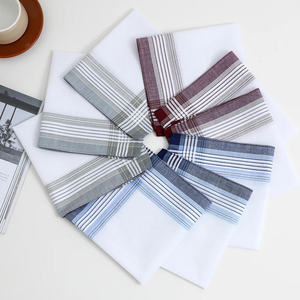 Mouchoirs en pur coton teint en fil pour hommes, mouchoirs à carreaux classiques, souvenirs du marié