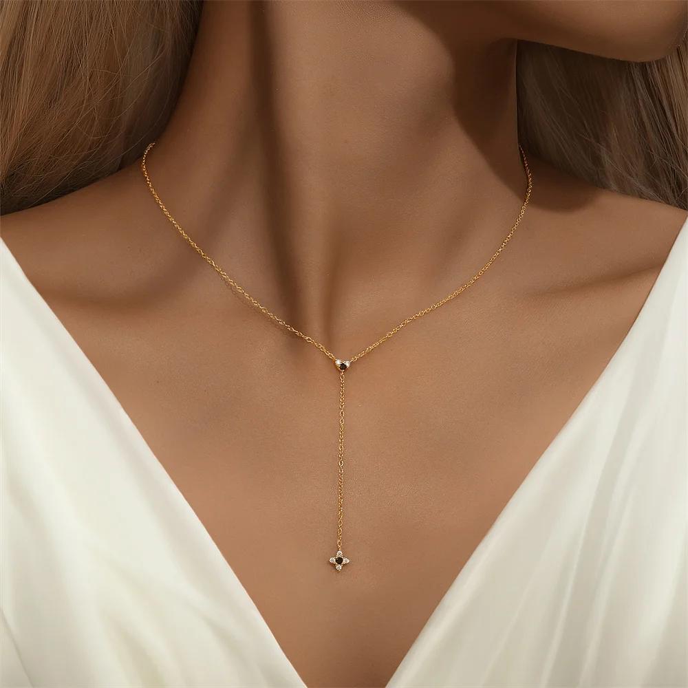 Aide – collier élégant en argent Sterling 925 en forme de Y pour femmes, longue chaîne avec pompon g