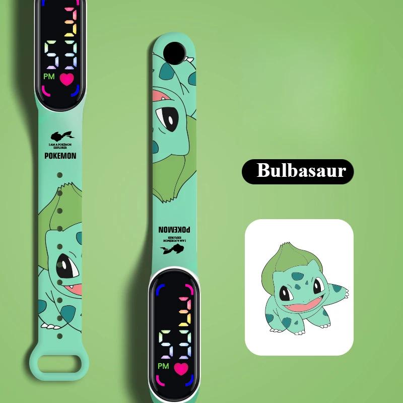 Montre Pokemon Pikachu Gengar, montre numérique LED étanche pour enfants, montre-bracelet électroniq