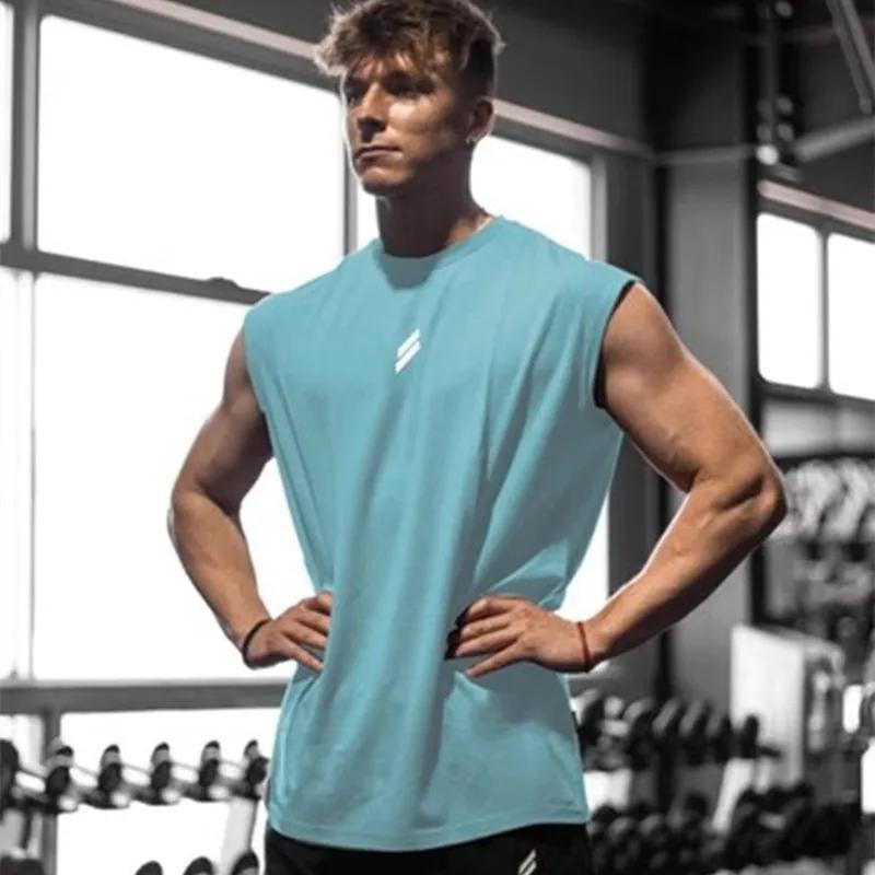 Débardeur de sport d'été pour hommes, respirant, coupe ample, T-shirt sans manches, gilet à séchage 