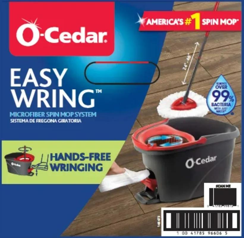Système de nettoyage de vadrouille et de seau en microfibre O-Cedar EasyWring