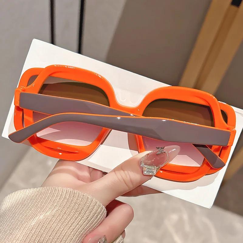 Lunettes de soleil à la mode avec blocage de couleur polygonal pour hommes et femmes, Style rétro Y2