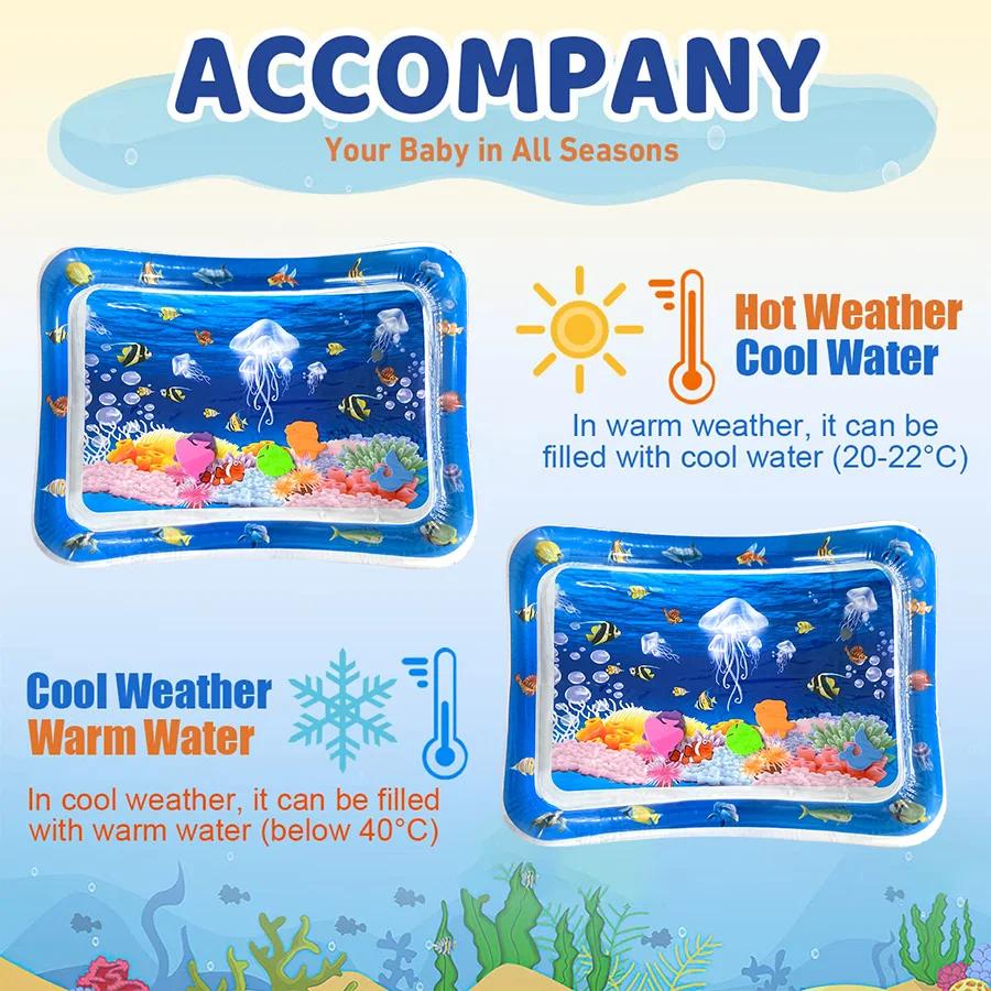 Tapis de jeu d'eau pour bébé, coussin gonflable en PVC pour nourrissons, temps du ventre, coussin d'