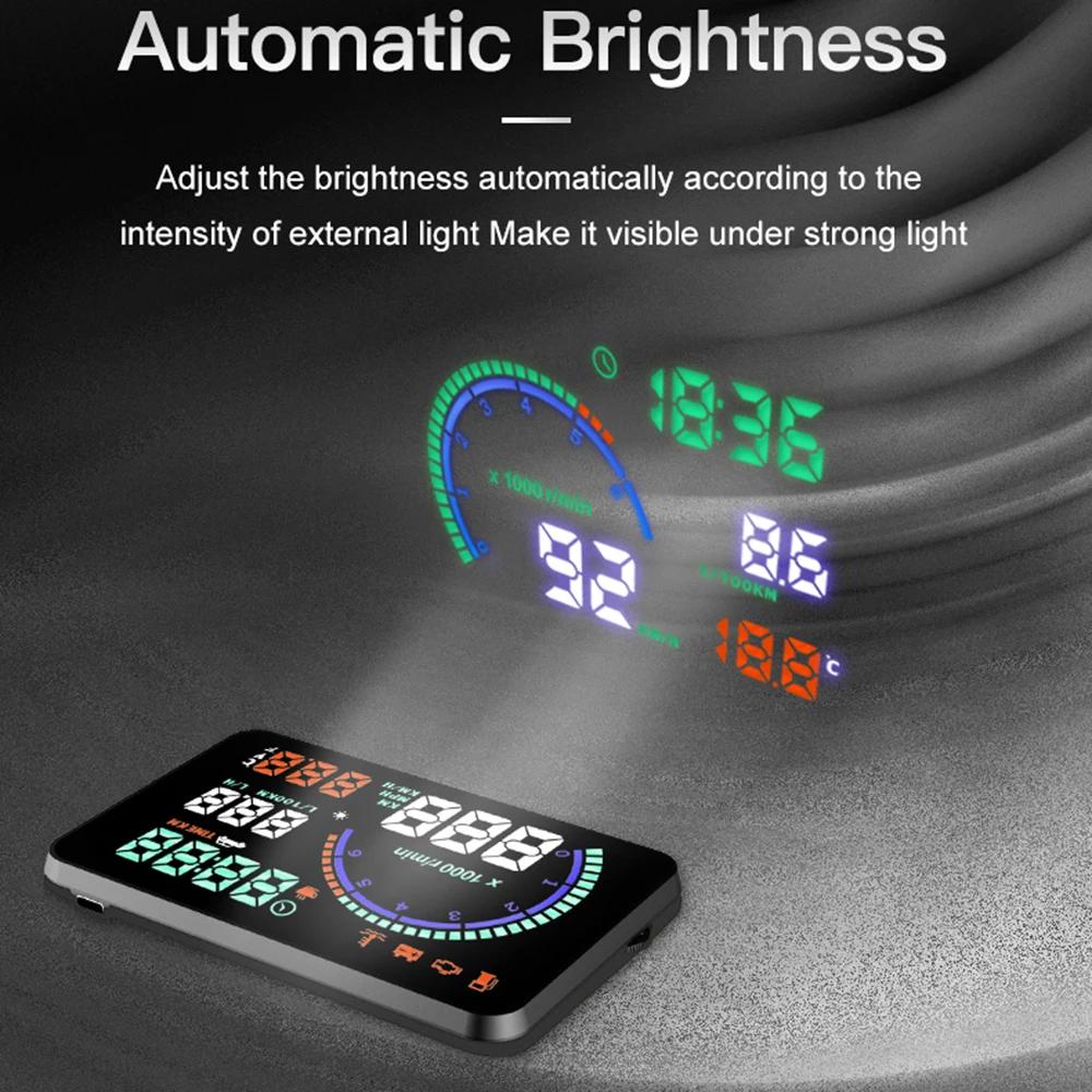 KWHUD affichage tête haute Obd2 voiture Hud compteur de vitesse numérique RPM Tacho compteur de temp