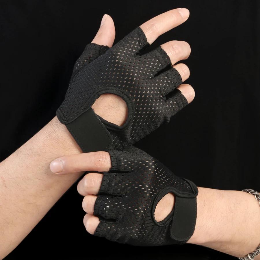 Gants d'été demi-doigts pour femmes et hommes, gants sans doigts, coussin antidérapant, respirant, s