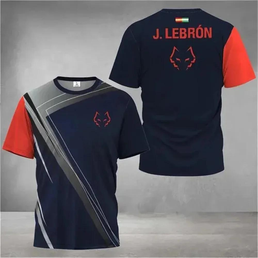 Été nouveaux hommes badminton et tennis de table dégradé rayé imprimé respirant col rond T-shirt en 