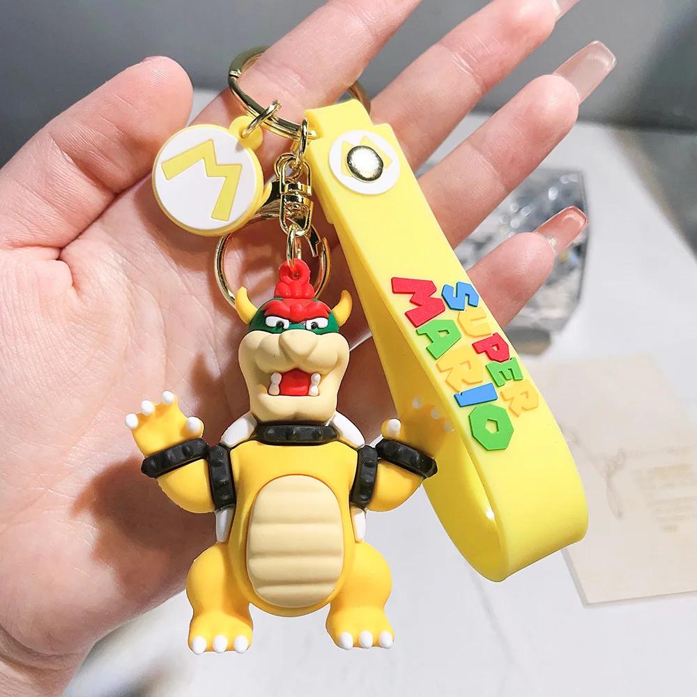 Super Mario porte-clés Mario Bros Luigi crapaud Yoshi Bowser figurine modèle accessoiresPVC dessin a