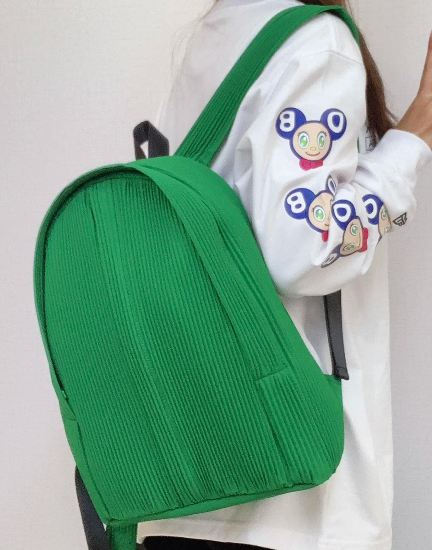 YUDX-Sac à Dos Plissé à Épaules avec Fermeture Éclair, Couleur Unie, Design Décontracté, Voyage, Éco