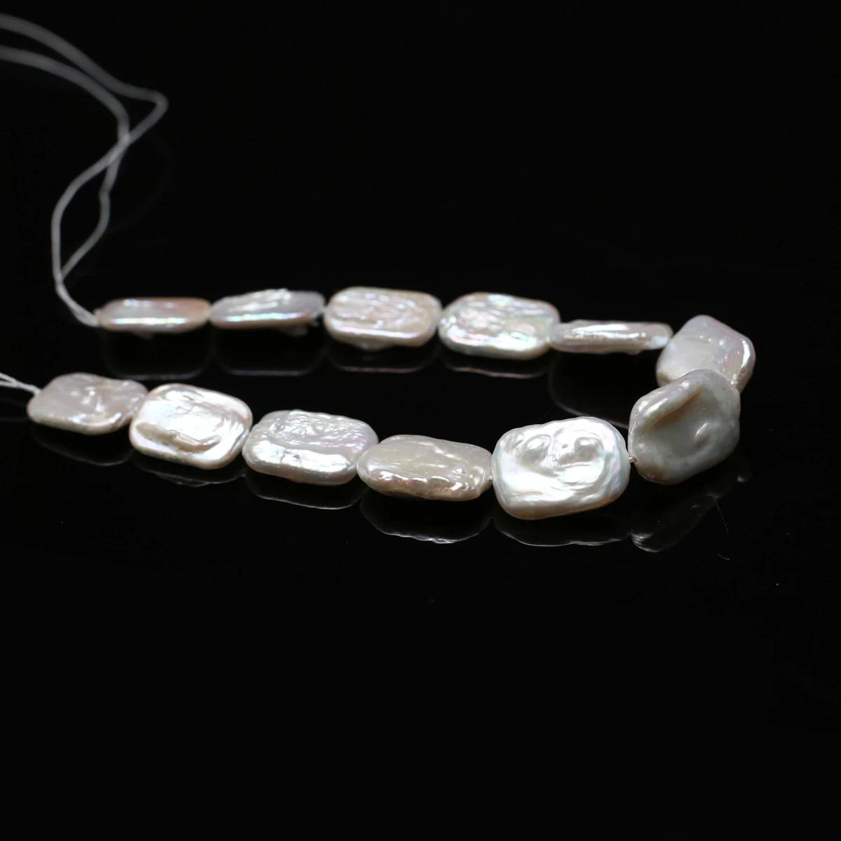 Perles rectangulaires 12x16mm, 18cm, fil de perles d'eau douce naturelles pour la fabrication de bij