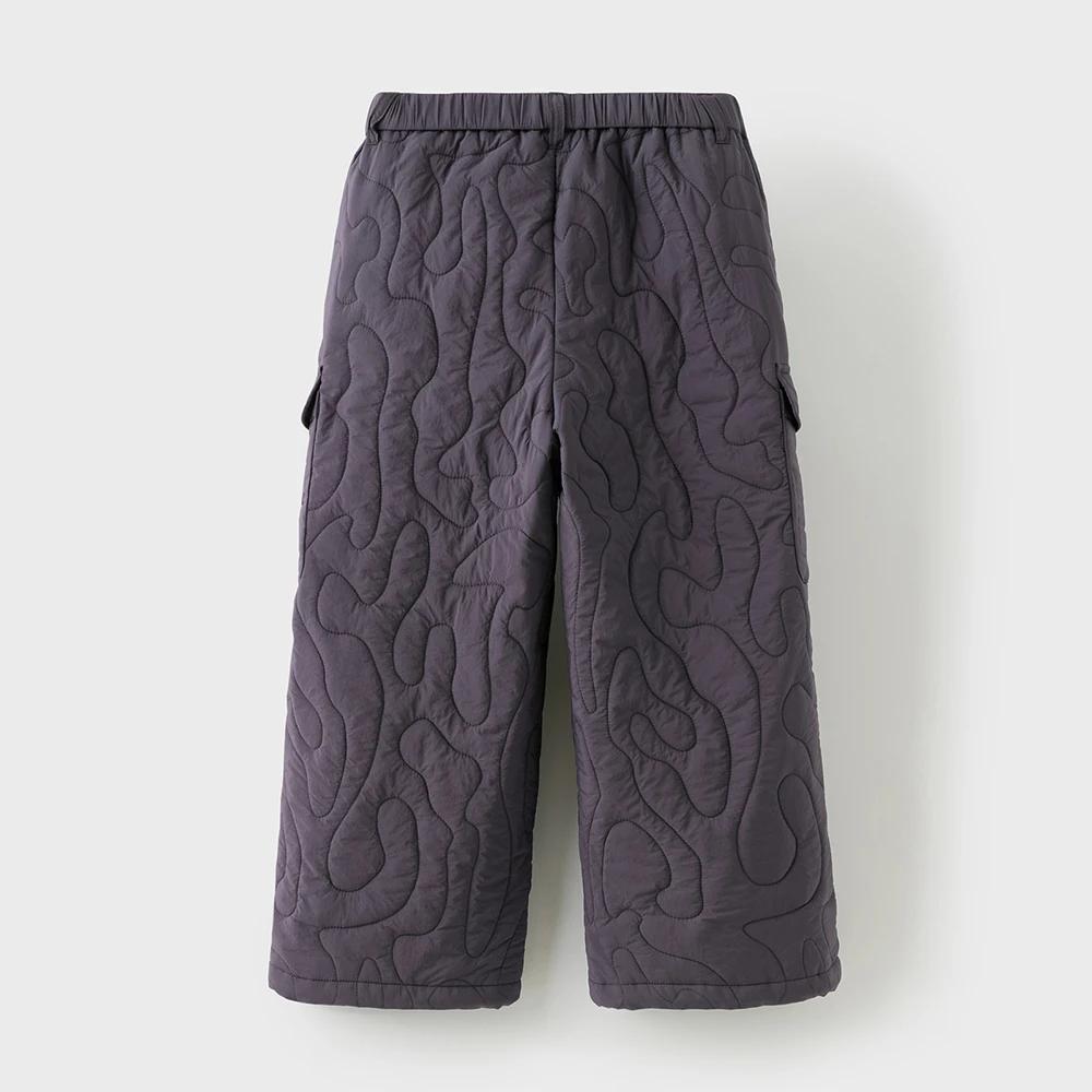 Dave Bella enfants jambe large coton-pad pantalon hiver épaissir filles pantalons droits décontracté