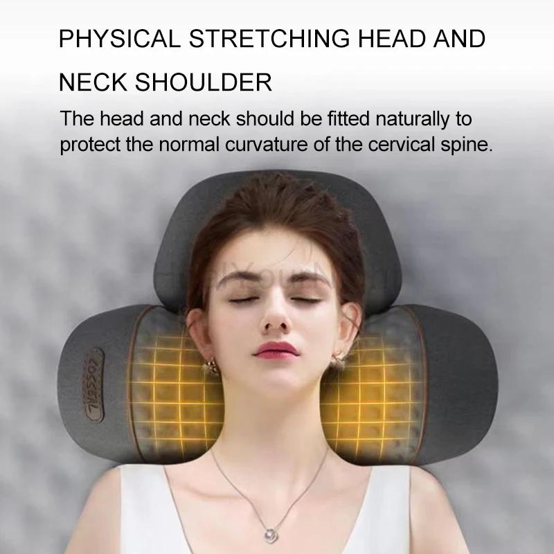Oreiller électrique de Massage du cou, masseur de cou à vibrations chauffantes, Traction cervicale d