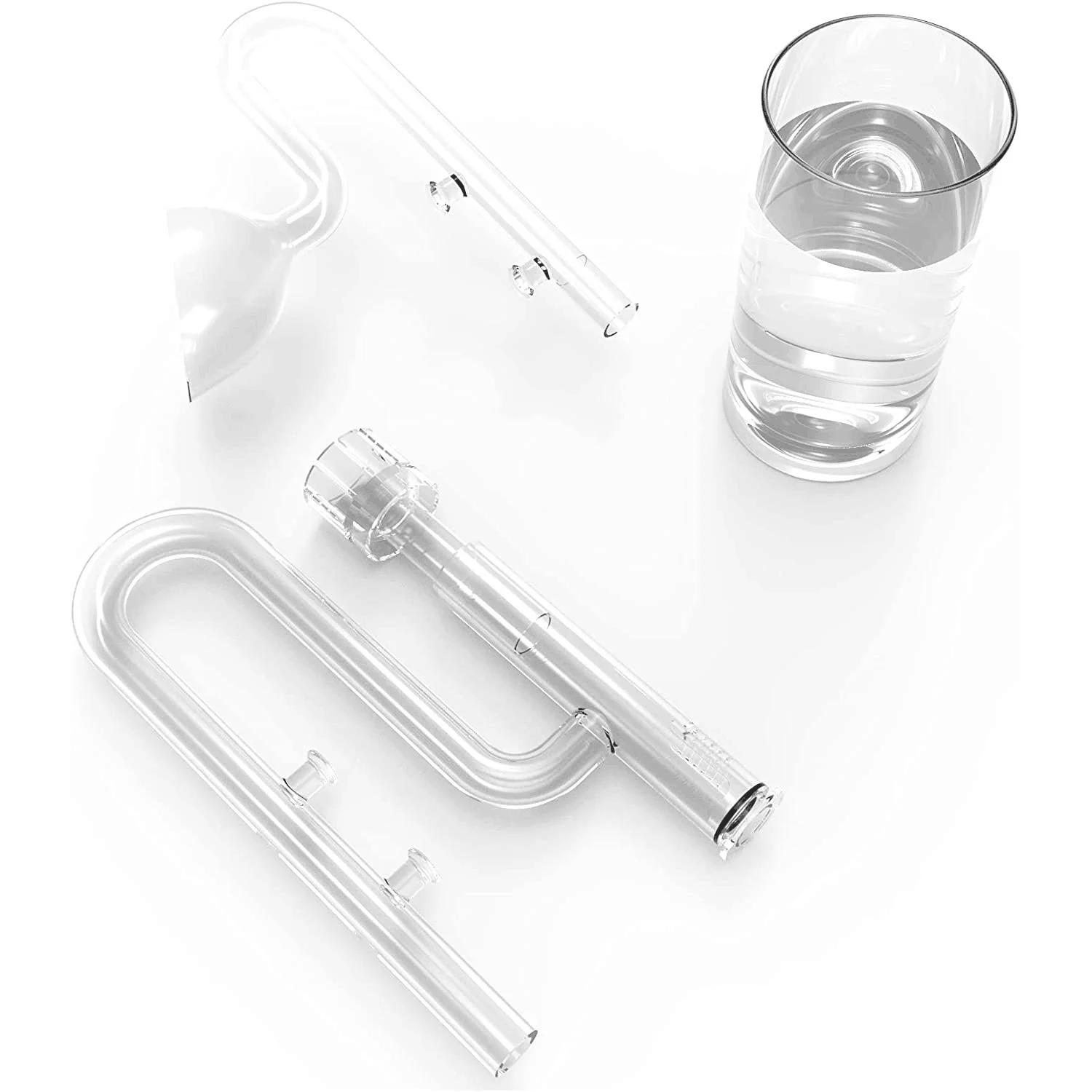Mini tuyau de lys en verre aquatique, écumoire de protéines, influx et sortie pour Mini système de f