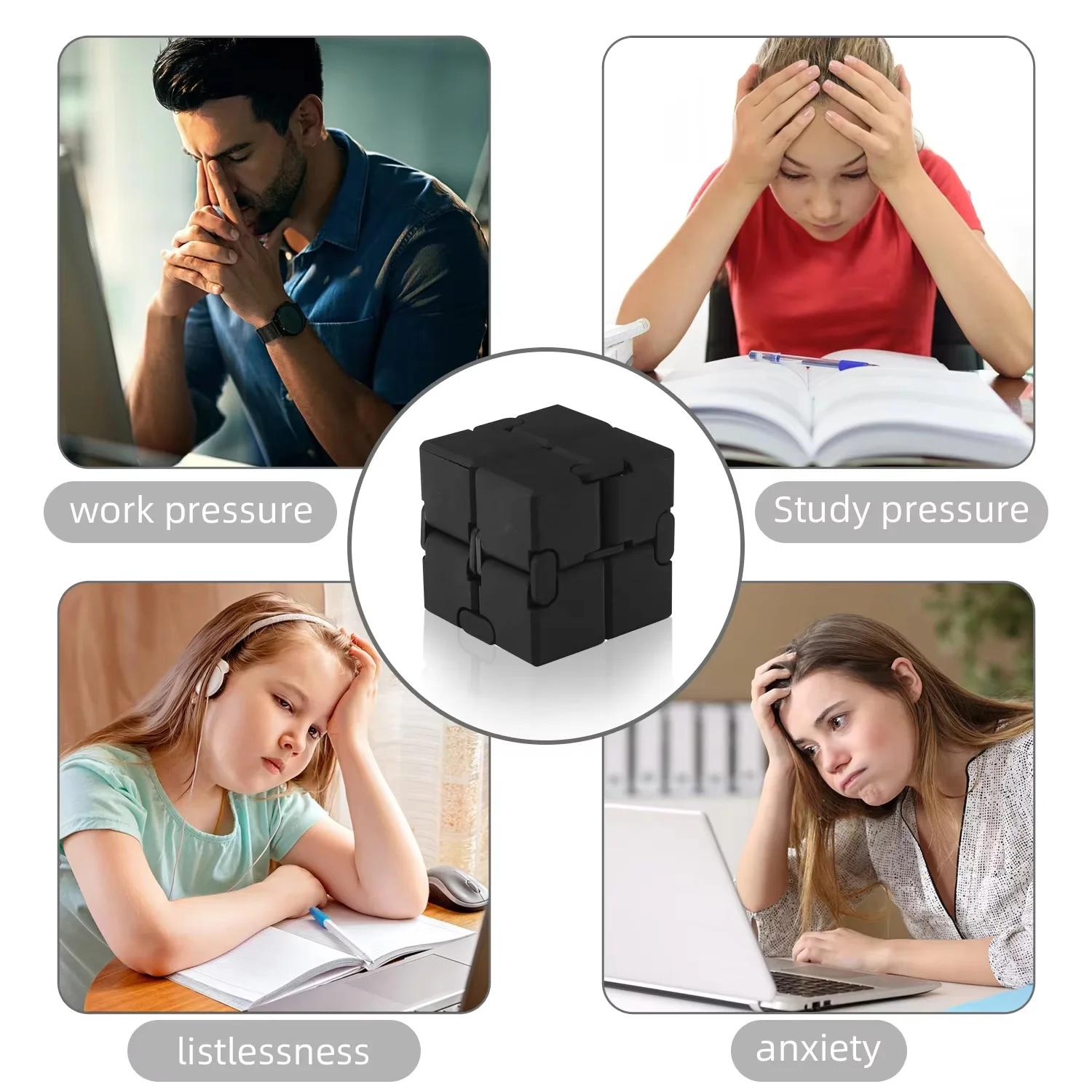 Cube infini en alliage et plastique, jouet anti-stress ultra-durable, sensoriel, pour adultes et enf