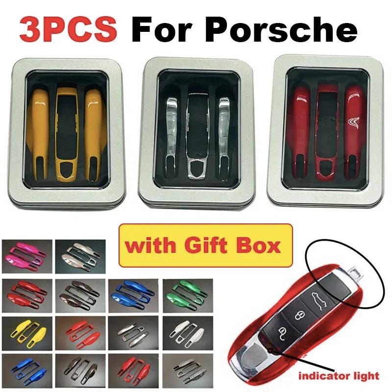 Étui pour clé télécommande intelligente de voiture, 3 pièces, coque pour Porsche Panamera Spyder Car