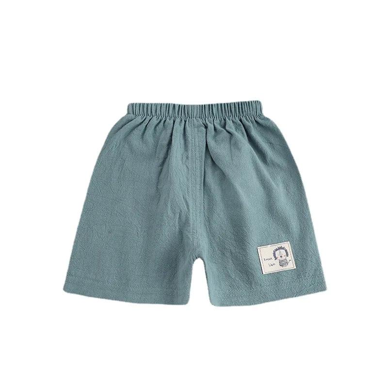 Short d'été en coton et lin de style coréen pour enfants, pantalons courts mignons pour tout-petits,