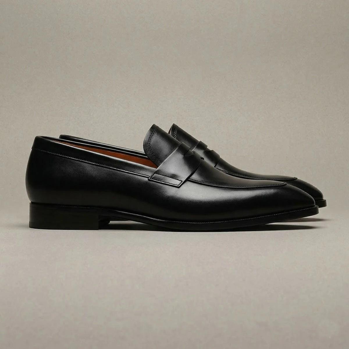 Mocassins décontractés pour hommes en cuir de veau imperméables à enfiler, chaussures habillées form