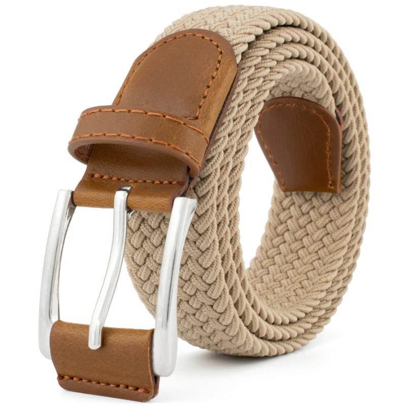 Ceinture à boucle ardillon en alliage tissé et respirant pour hommes et femmes, jean décontracté de 