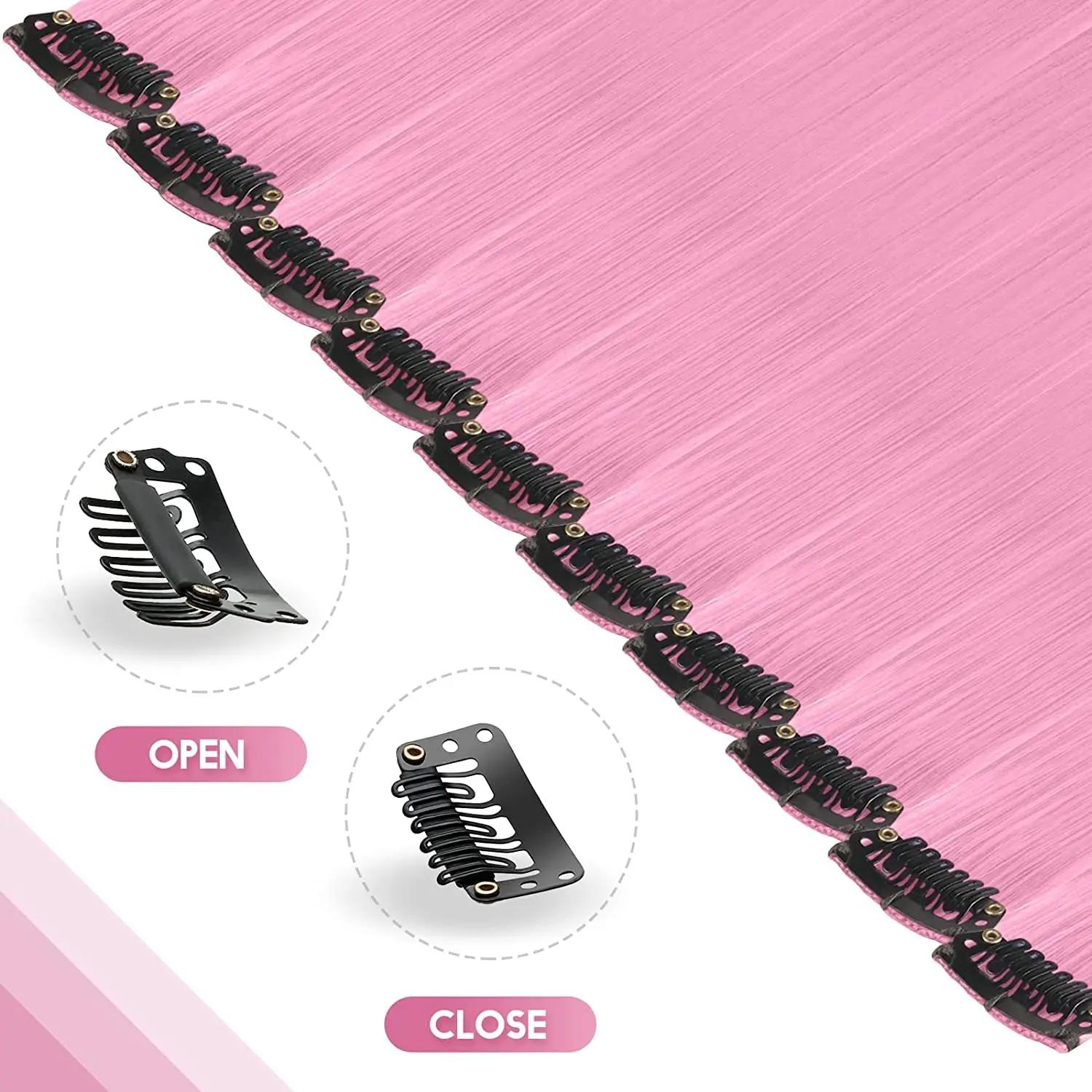 Extensions de cheveux synthétiques longues à clips, 22 pouces, 6/12 pièces, Extensions de cheveux ro