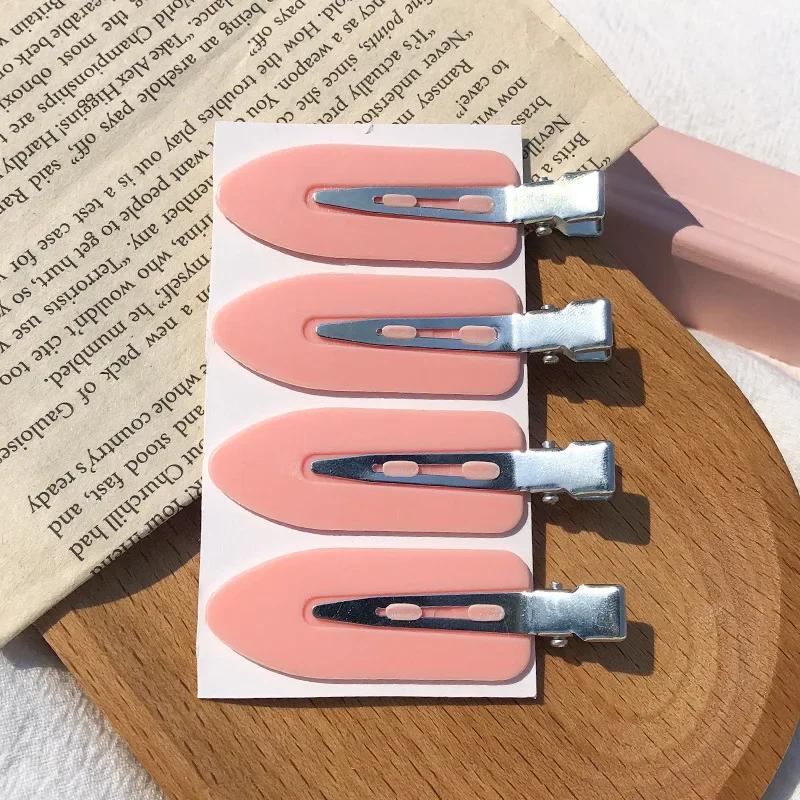 Pinces à cheveux sans couture, 4 pièces/ensemble, Barrette à frange latérale, maquillage, lavage du 